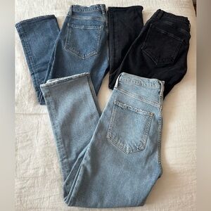 3 Pairs - Agolde Riley cropped straight-leg high-rise jeans